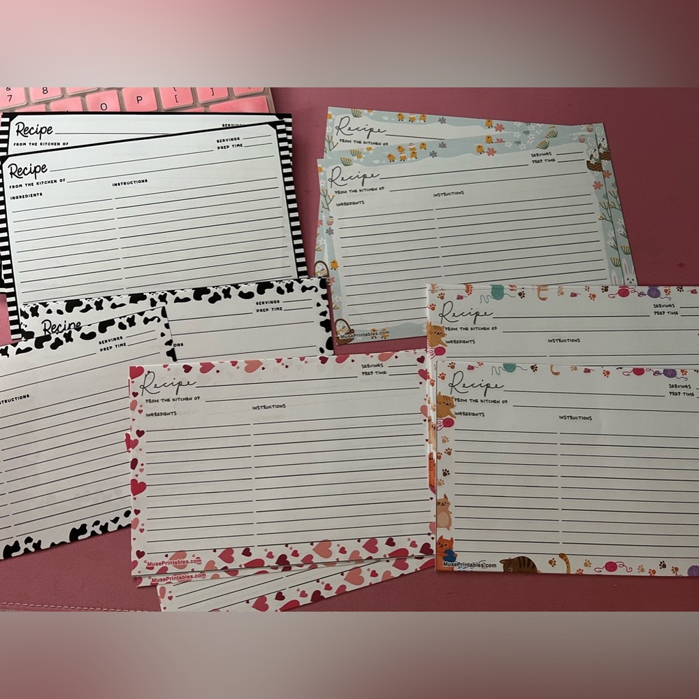 recipe cards 4x6